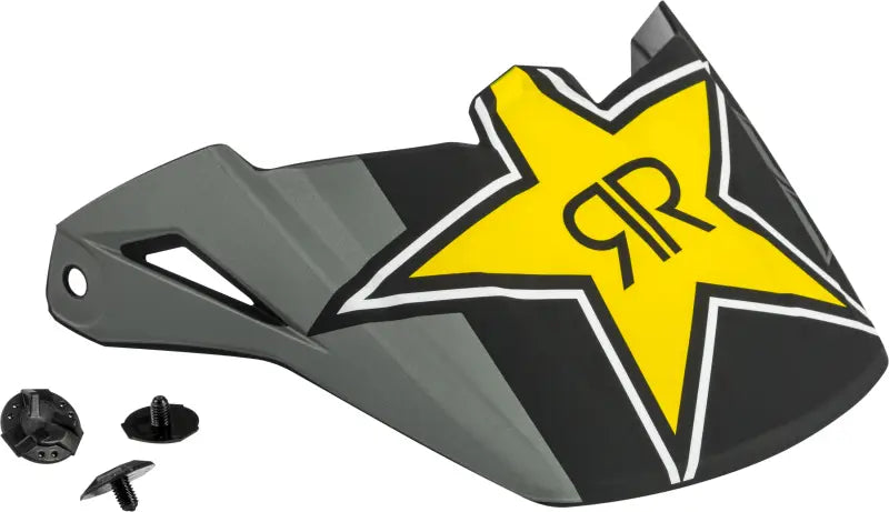 FLY RACING Kinetic Rockstar Helmet Visor Matte Grey/Black/Yellow for Powersports
