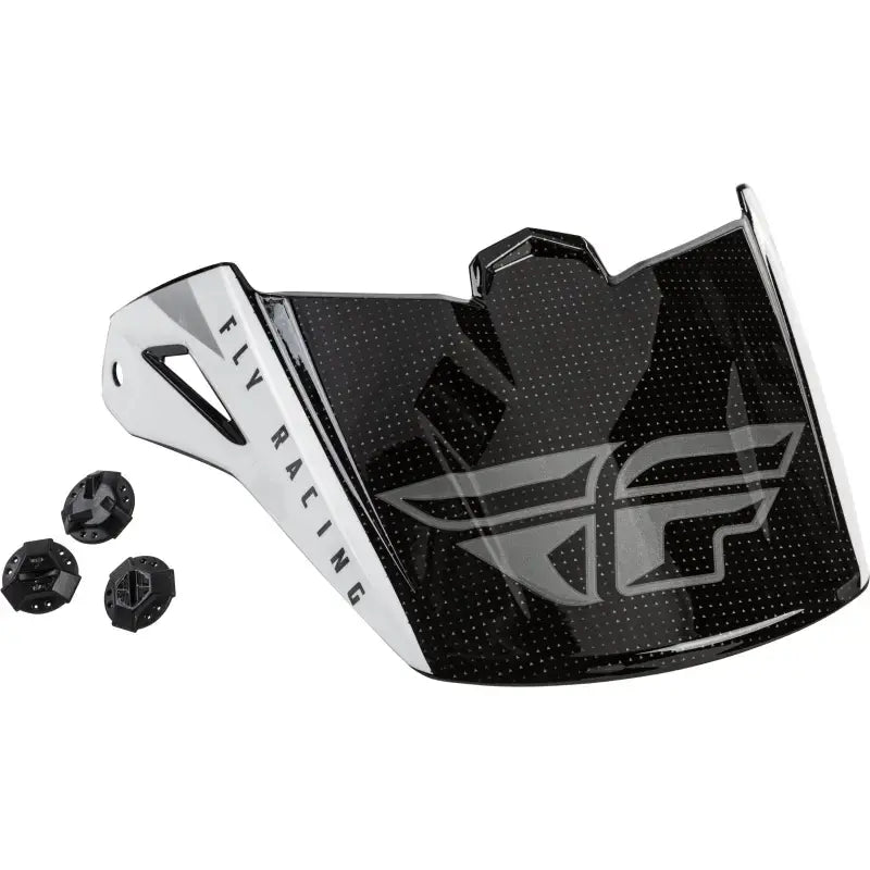 FLY RACING Kinetic Straight Edge Visor Black/White for Powersports