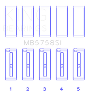 King 2007 Mini Cooper N14B16 (Size + .3mm Undersize) Main Bearing Set - Truck & Automotive