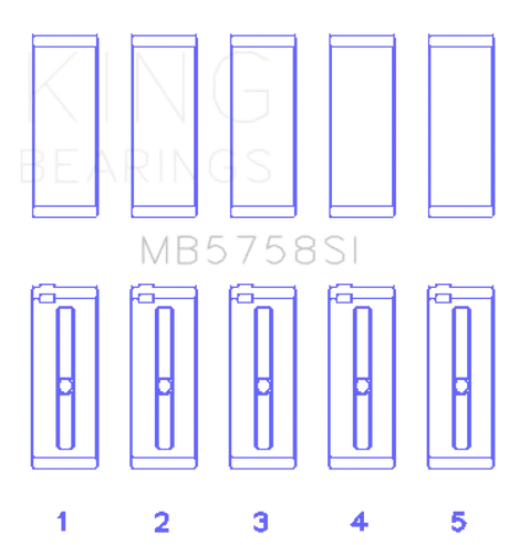 King 2007 Mini Cooper N14B16 (Size + .3mm Undersize) Main Bearing Set - Truck & Automotive