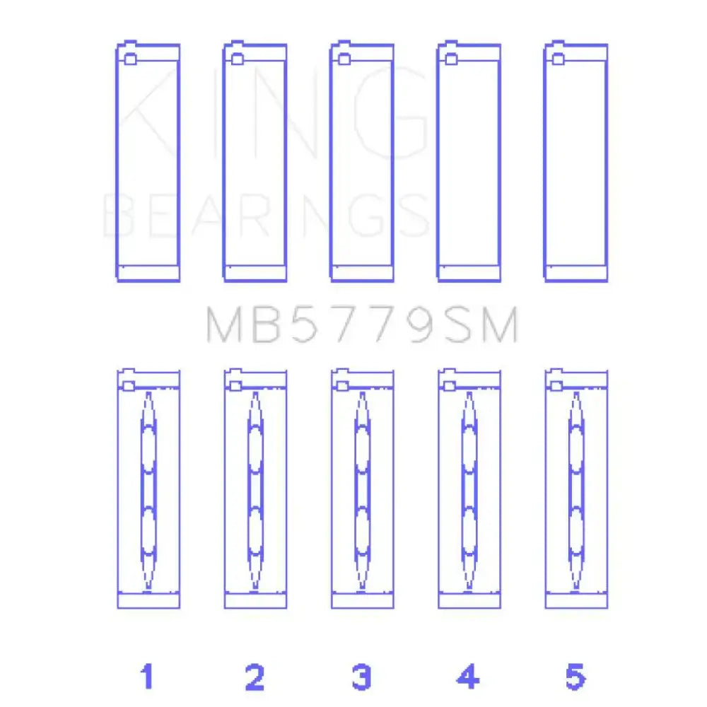 King Audi CDAA / CDHA / CDHB / CDAB (Size STD) Main Bearing Set (Set of 5) 