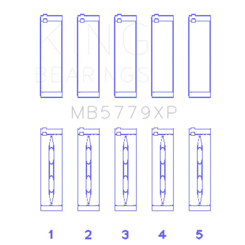 King Engine Bearings MB5779XP King Audi CDAA/ CDHA/ CHHA/ CHHB/ CJXA/ CJXB Main Bearing Set - MB5779XP