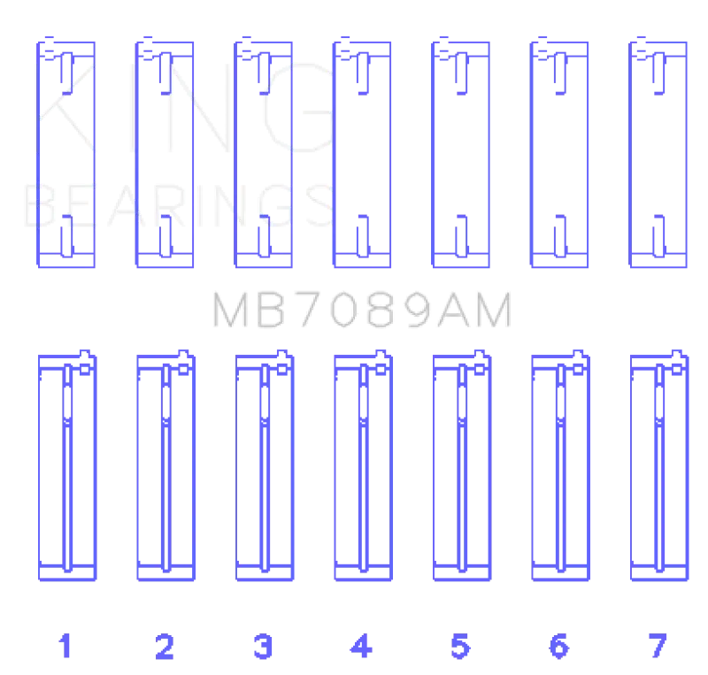 King Audi/Volkswagen ABV/AES/AUE Crankshaft Main Bearing Set (Set of 7) (Standard Size) - Truck & Automotive