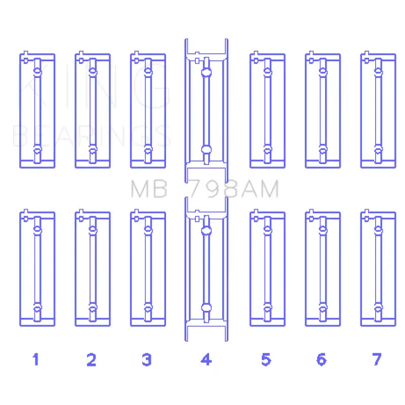 King BMW M20B20-23-25-27 / M50B25 / M52B20-25-28 (Size STD) Main Bearing Set - MB798AM