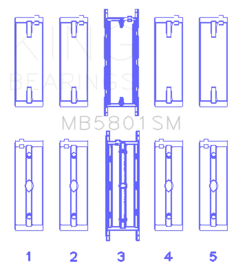 King BMW N63/S63 (Size + 0.25mm) Crankshaft Main Bearing Set - Truck & Automotive