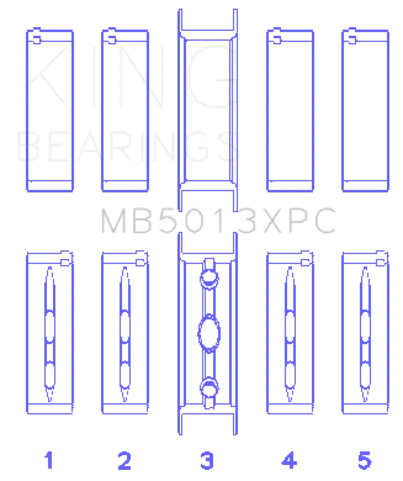 King Chevy LS1 / LS2 / LS6 (Size STD) Performance Main Bearing Set w/ pMaxKote - Truck & Automotive