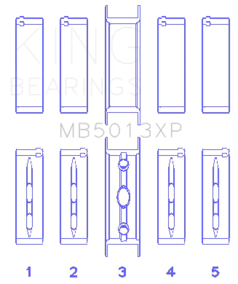 King Chevy LS1 / LS6 / LS3 (Size STD) Performance Main Bearing Set - Truck & Automotive