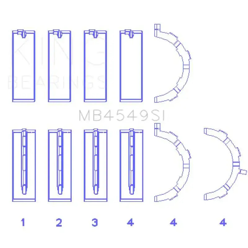 King Ford EcoBoost 3.5L / 3.7L V6 (Size STD) Main Bearing Set 