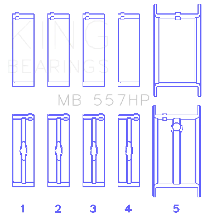 King General Motors 75 + 262/267/302/307/327/327/350 Main Bearing Set - Truck & Automotive