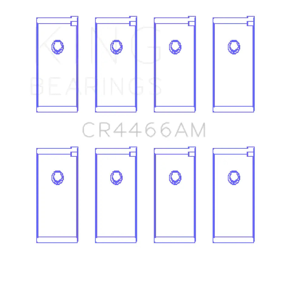 Blue-framed black rectangles of King Mitsubishi 4G52 connecting rod bearing set