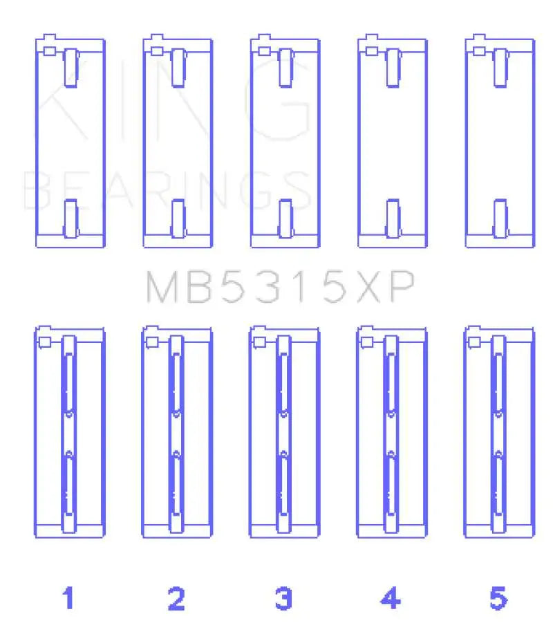 King Mitsubishi 4G63/4G64 7 Bolt EVO V-IX (Size 0.025mm) Performance Main Bearing Set 