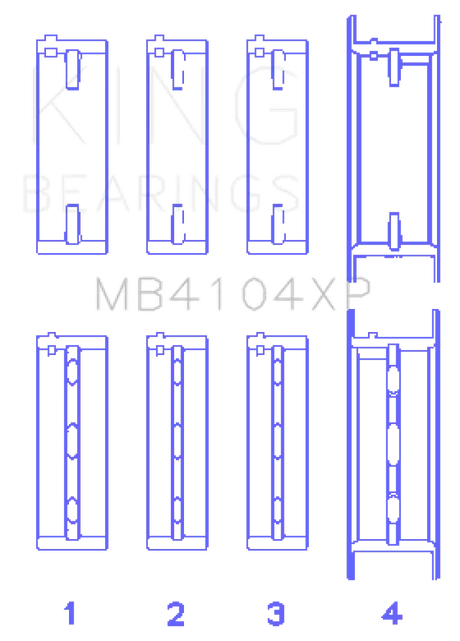 King Nissan VG30DE/VG30DETT (Size STDX) Performance Main Bearing Set - Engine Components