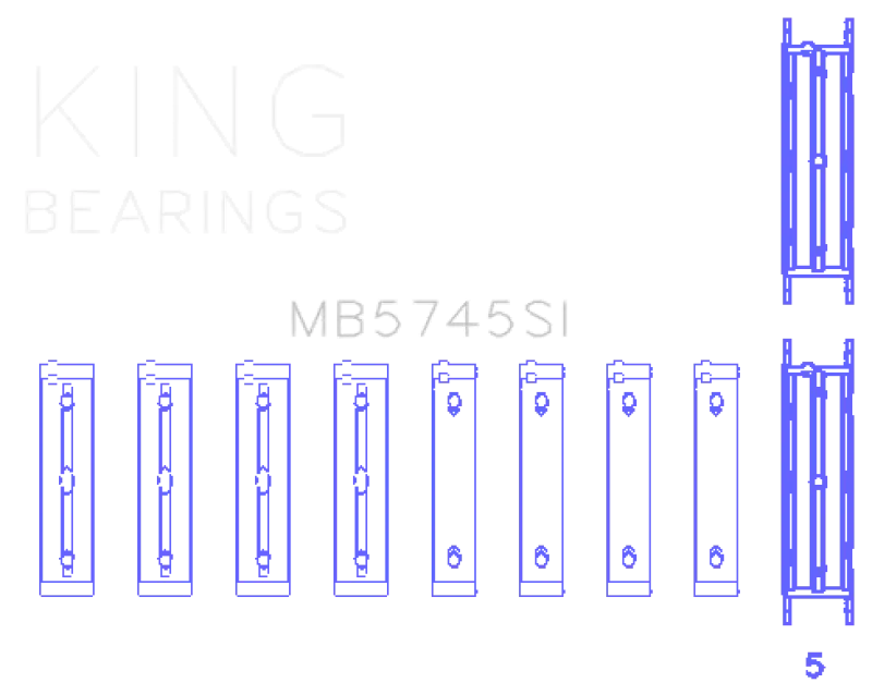 King Subaru FA/FB (Size STD) Main Bearing Set - MB5745SI