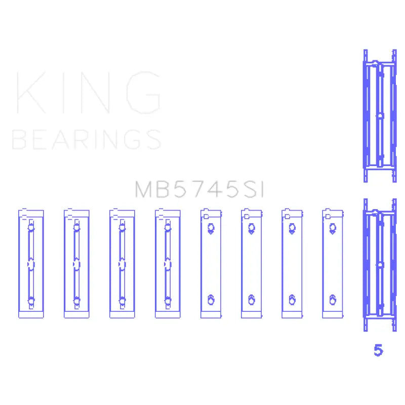 King Engine Bearings MB5745SI King Subaru FA/FB (Size STD) Main Bearing Set - MB5745SI
