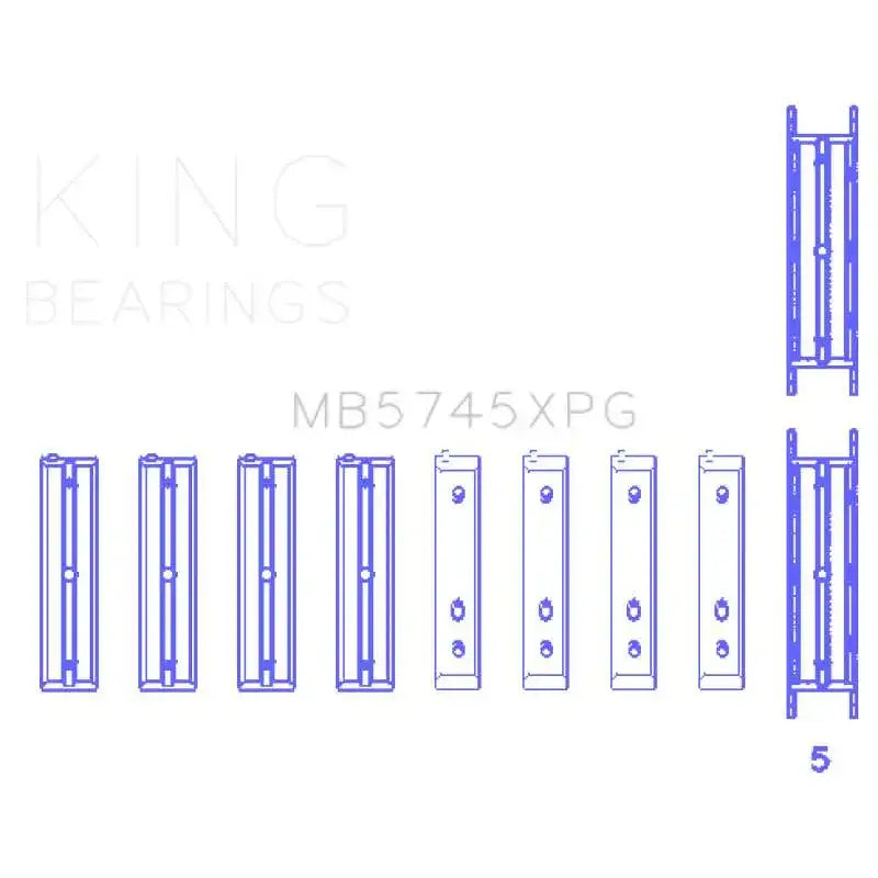 King Subaru FA20 FB20 - Size .025 Oversized Performance Tri-Metal Main Bearing Set 