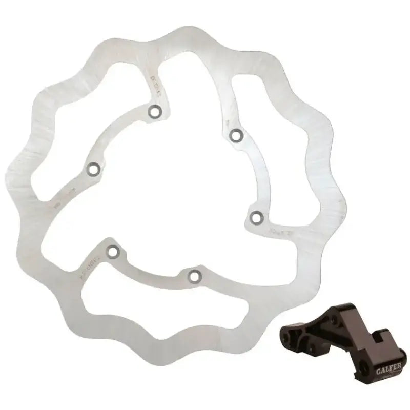 Wavy bicycle disc brake rotor with dark mounting adapter from KITOS212 Skw 270 O/S Rotor Kit