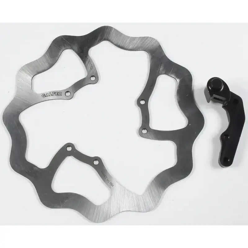 Wavy bicycle disc brake rotor with adapter bracket from KITOS212 Skw 270 O/S Rotor Kit