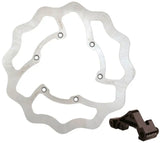 Wavy bicycle disc brake rotor with dark mounting adapter from KITOS212 Skw 270 O/S Rotor Kit