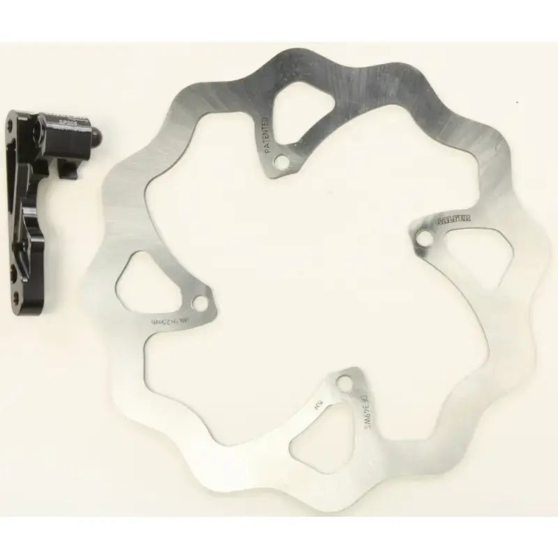 Motorcycle rotor kit with stainless steel brake disc and caliper mount for KITOS291 SKW