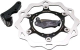 Motorcycle floating wave rotor kit with brake caliper bracket and pads for upgrade