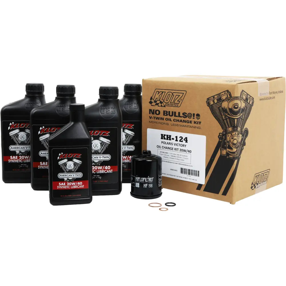 Klotz 20W-40 Synthetic OIL Change KIT Oil Change Kit KH-124 - 4.5QT