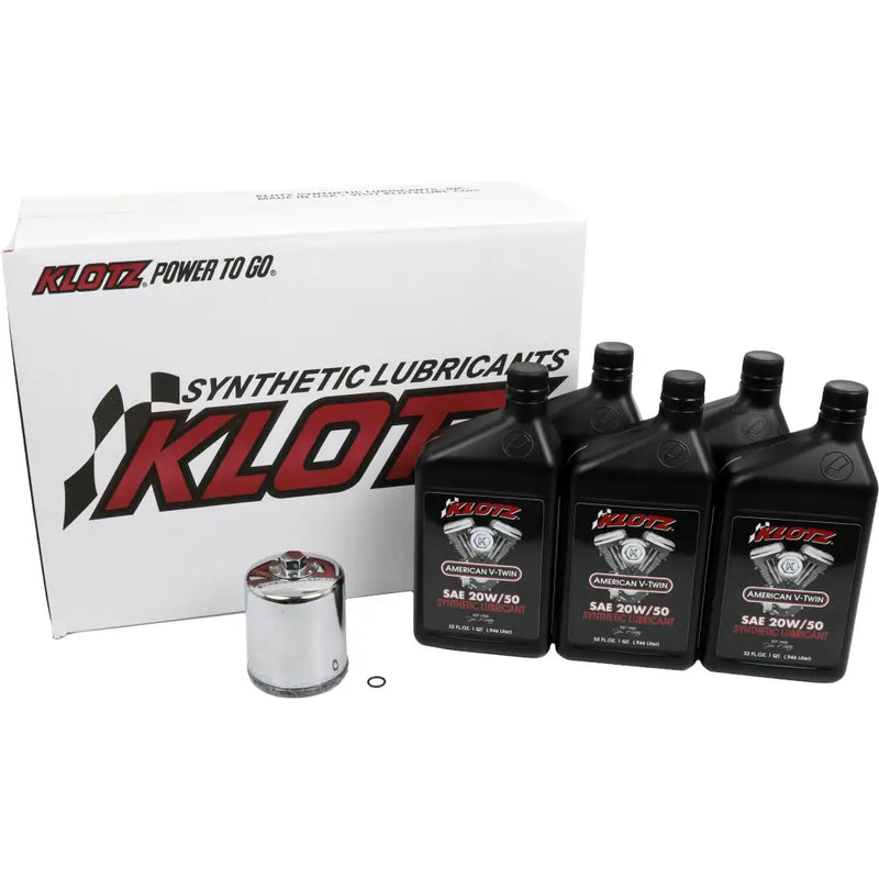 Klotz Basic 5 Quart Synthetic Engine Oil and Chrome Filter Kit Oil Change Kit KH-107 - 5QT