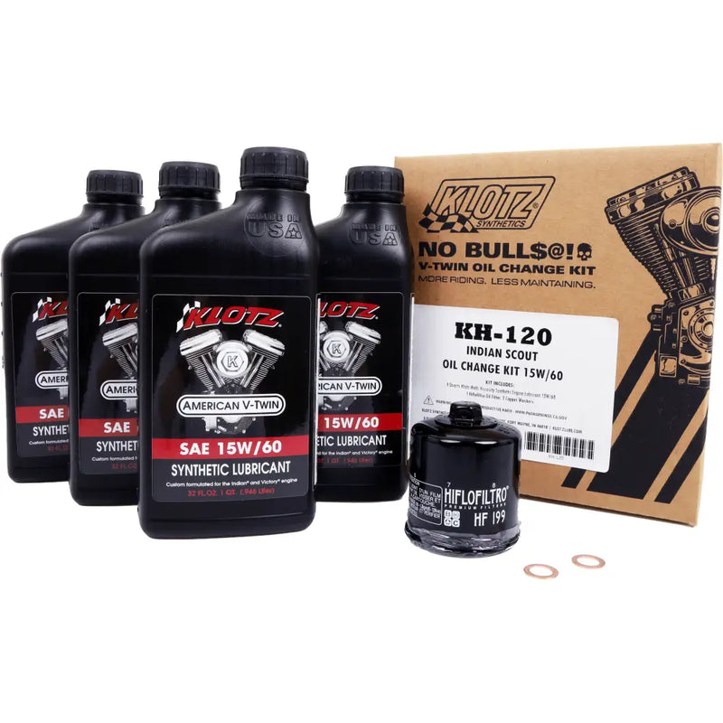 Klotz Scout 15W-60 Synthetic OIL Change KIT Oil Change Kit KH-120 - 4QT