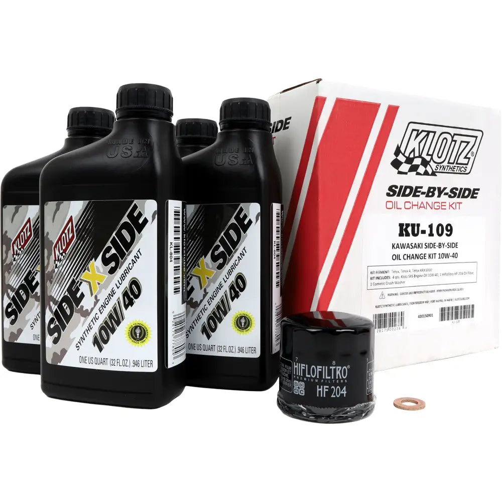 Klotz Side X Side Oil Change Kit Oil Change Kit KU-109 - Sxs 4QT Synthetic
