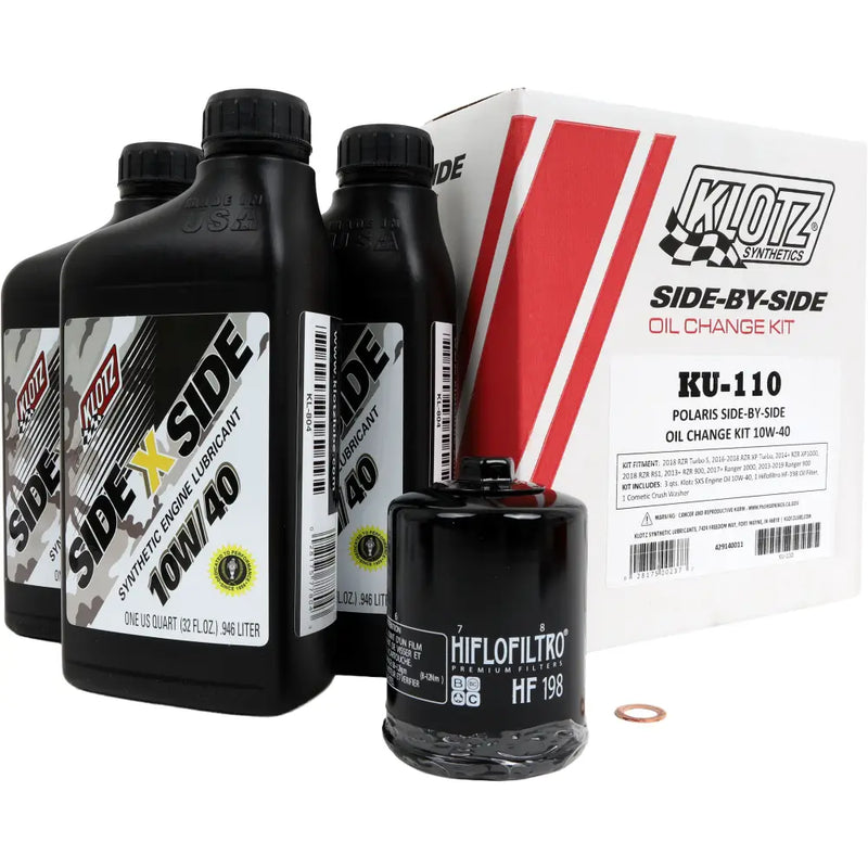 Klotz Side X Side Oil Change Kit Oil Change Kit KU-110 - Sxs 3QT Synthetic