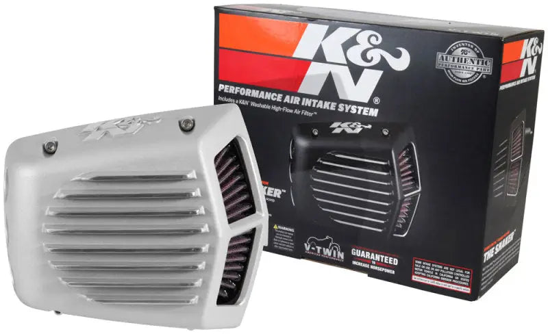 K&N Street Metal silver air intake with black mesh filter