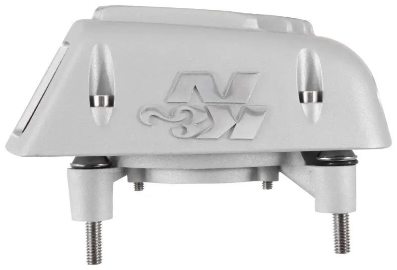 White K&N Street Metal n3m shock absorber mount with silver accents and logo