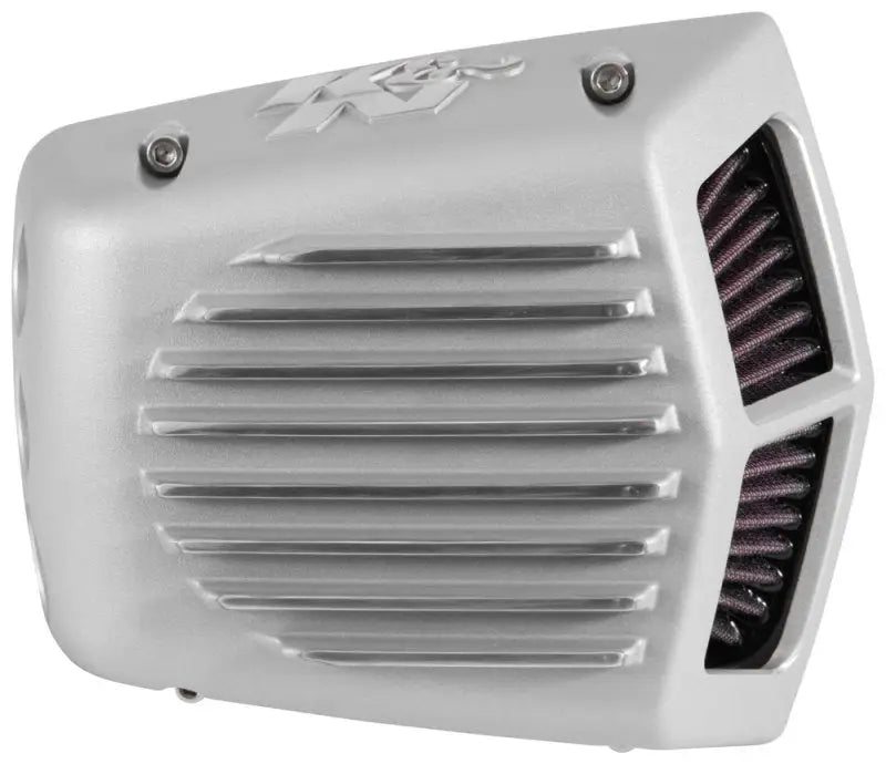White K&N Street Metal air filter with black mesh and silver accents