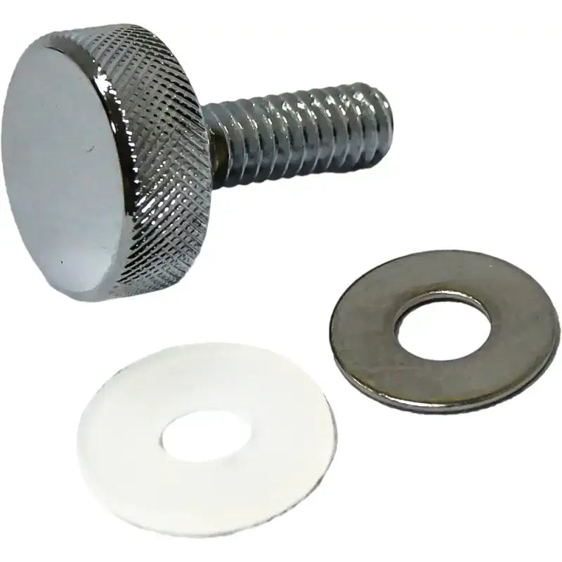 HARDDRIVE Knurled Seat Knob 1/4 20 Chrome for Powersports