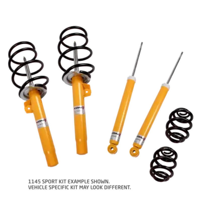 Yellow shock absorbers with black springs.