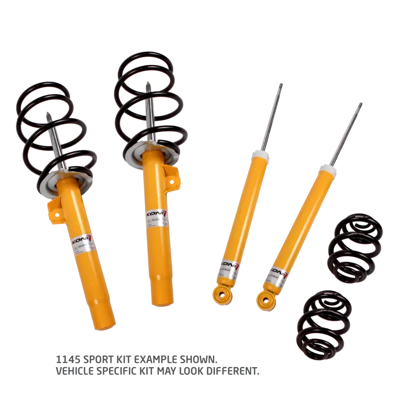 Yellow car suspension kit.