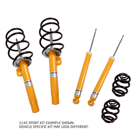 Yellow car suspension kit.
