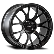 Sleek black Konig Forged F1M 17x9 4x100 wheel with multi-spoke machined face