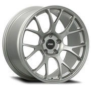 Silver multi-spoke alloy wheel with black center cap for Konig Forged F1M ET25 Ash Silver