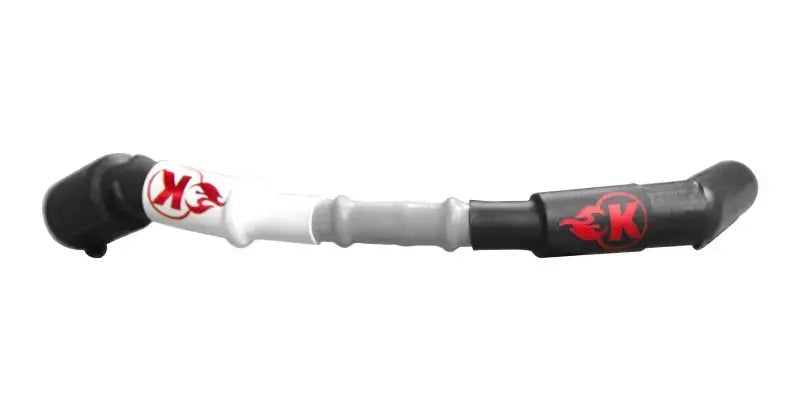 Two-tone K-branded bicycle handlebar with spark plug wires for cool ride style