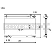 Koyo V2588 Koyo 03-07 Infiniti G35 Coupe / 03-06 G35 Sedan VQ35DE (MT) Radiator