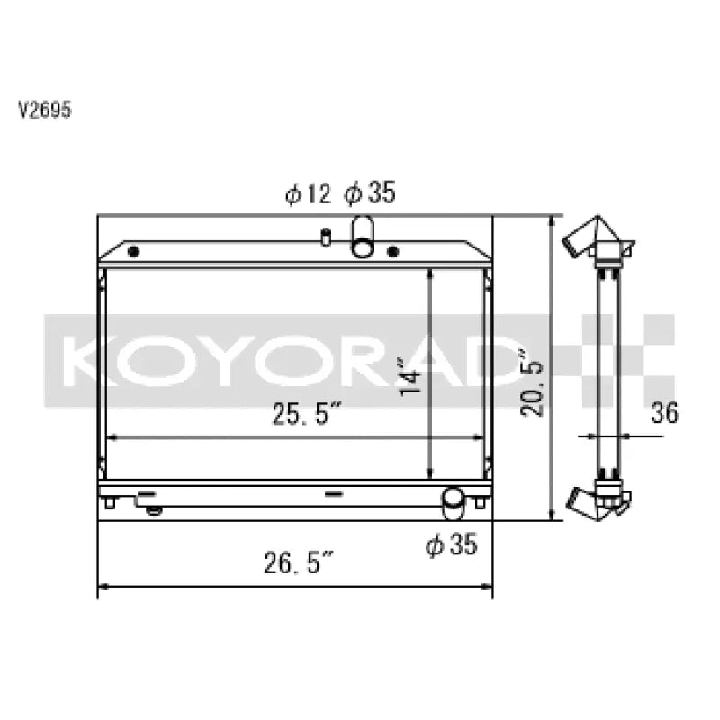 Koyo V2695 Koyo 04-08 Mazda RX-8 1.3L (MT) Radiator