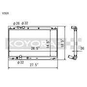 Koyo V2926 Koyo 06-11 Honda Civic Si 2.0L Coupe/Sedan (MT) Radiator