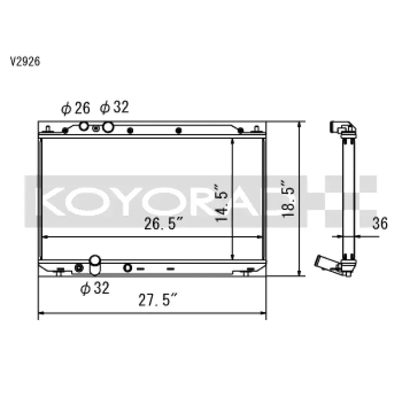 Koyo V2926 Koyo 06-11 Honda Civic Si 2.0L Coupe/Sedan (MT) Radiator