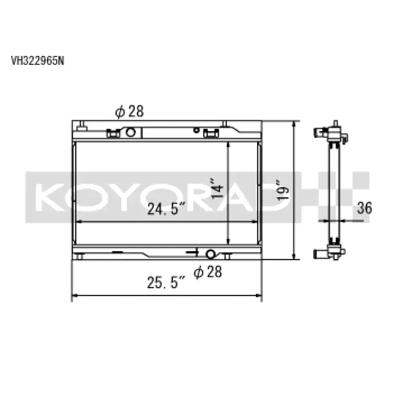 Koyo VH322965N Koyo 14-19 Ford Fiesta ST 36mm Hyper Core + NFLO Triple Pass Radiator - VH322965N