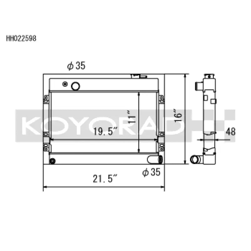 Koyo HH022598 Koyo 68-73 Datsun 510 1.6L (MT) Radiator