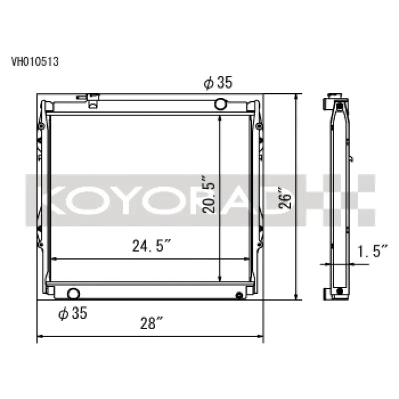 Koyo VH010513 Koyo 95-04 Toyota Tacoma V6 4x4 Manual Radiator