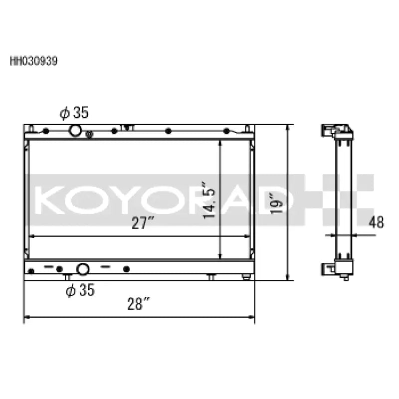 Koyo HH030939 Koyo 97-00 Mitsubishi Evolution 4/5/6 Turbo (MT) Radiator *For use with 03-07 Evo Fan Shroud ONLY*