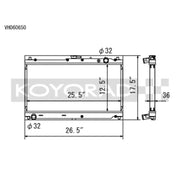 Koyo VH060650 Koyo 99-05 Mazda MX-5 Miata 1.8L (MT) Radiator