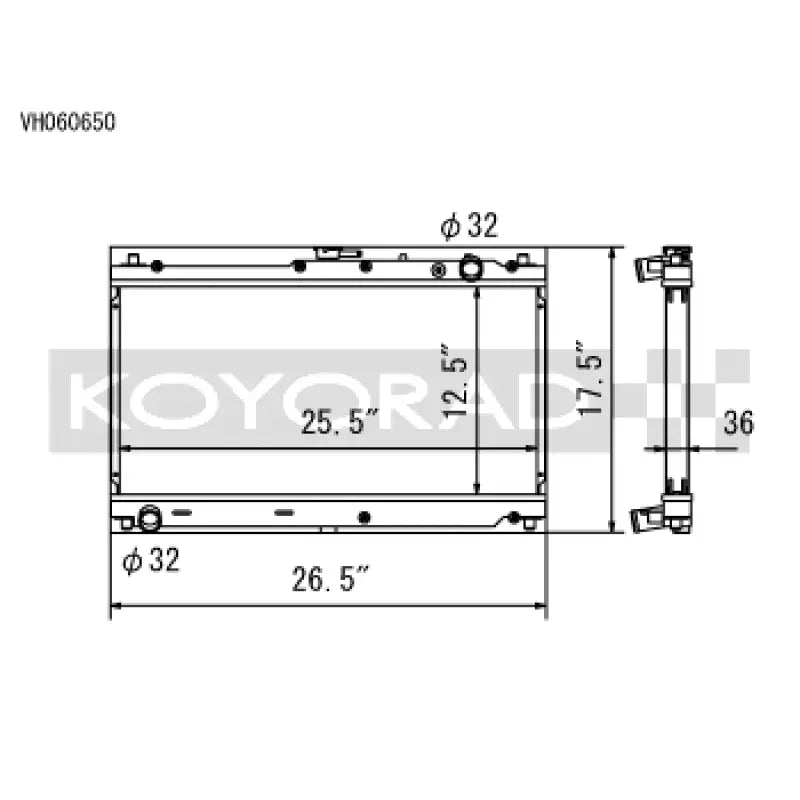 Koyo VH060650 Koyo 99-05 Mazda MX-5 Miata 1.8L (MT) Radiator
