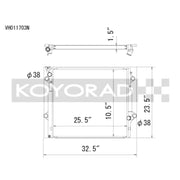 Koyo VH011703N Koyorad 03-09 Toyota 4Runner/Lexus GX470 4.7l Aluminum Radiator - Off-Road Use Only